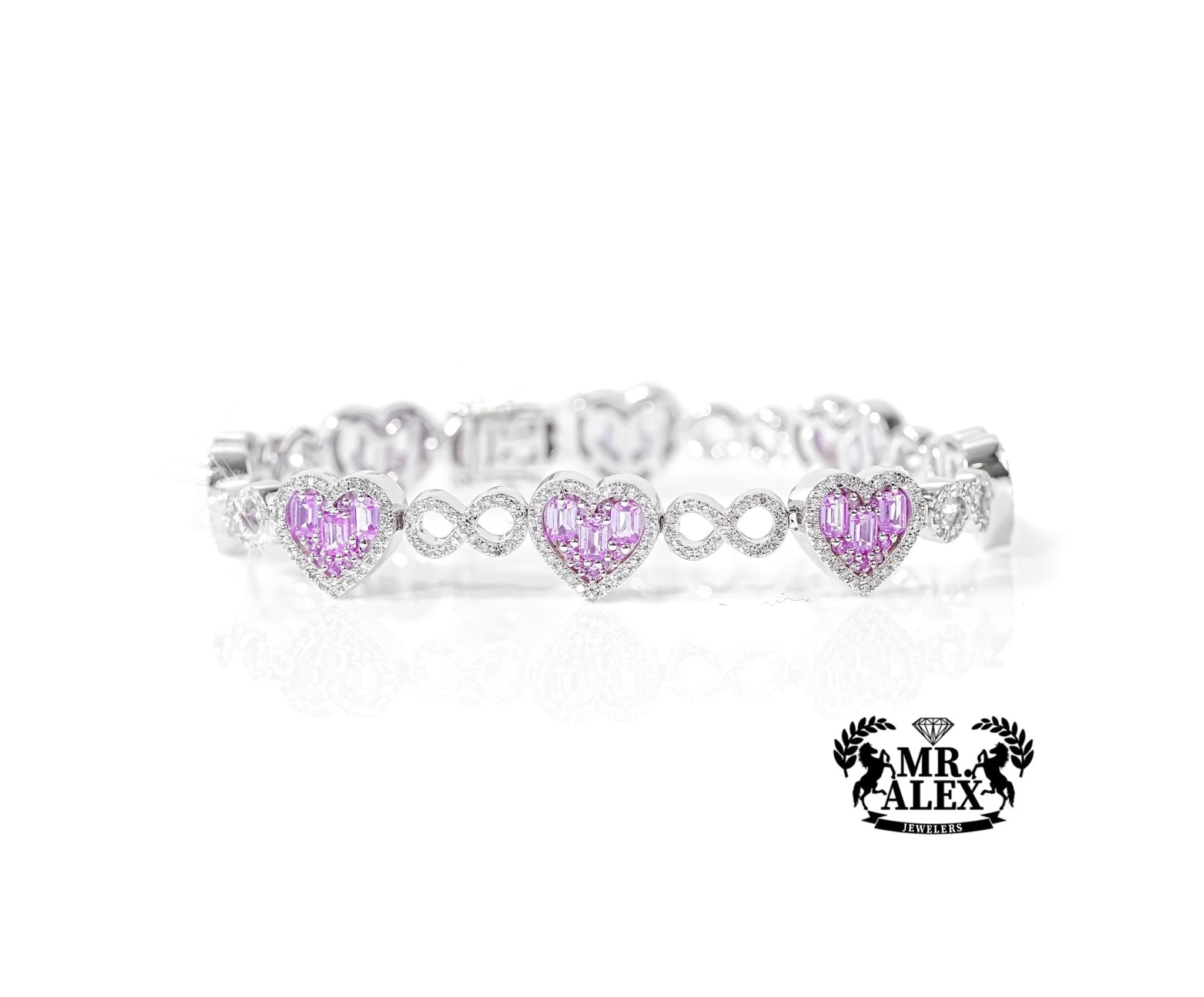 14K Heart & Infinity Diamonds Bracelet 1.75ct - Mr. Alex Jewelry
