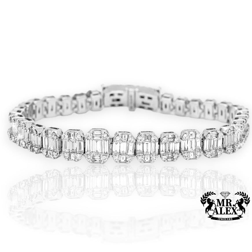 14k Infinity Emerald Diamond Bracelet 9.50ct - Mr. Alex Jewelry