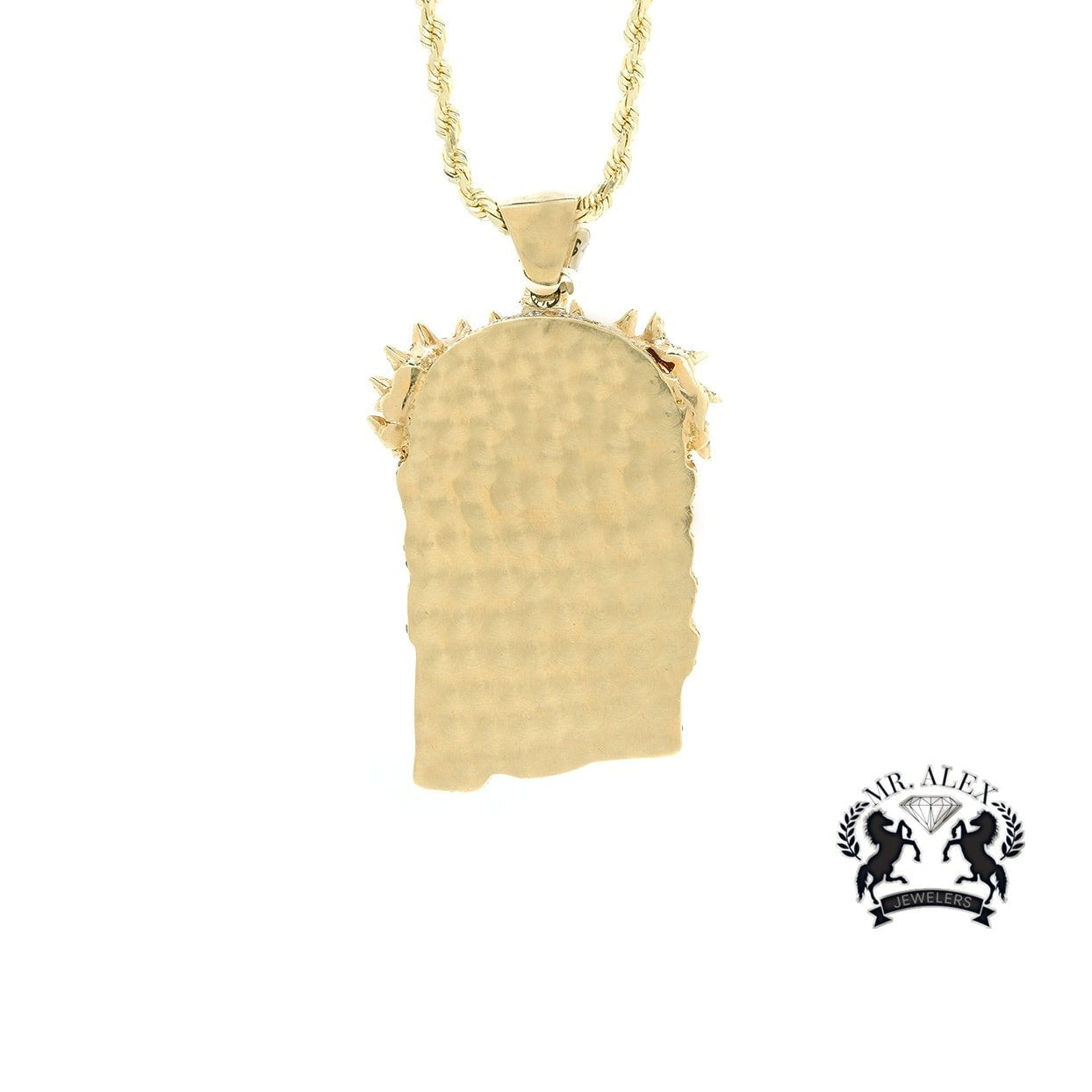 14k Jesus Pendant 5.55ct Yellow Gold - Mr. Alex Jewelry
