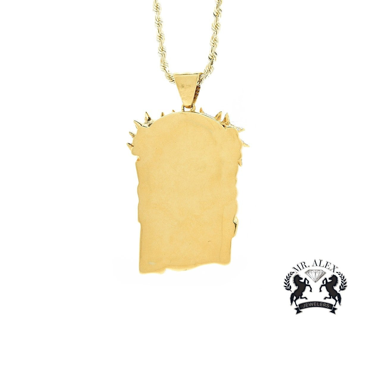 14K Jesus Pendant 6.82CT Yellow Gold - Mr. Alex Jewelry