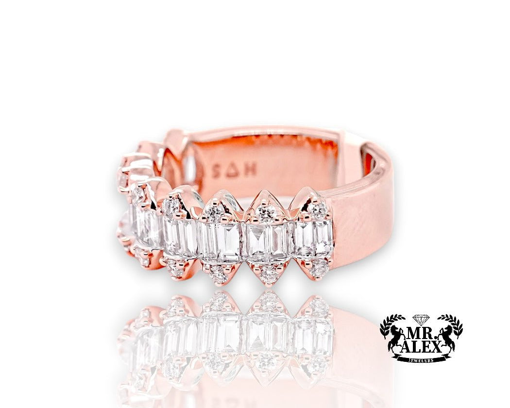 14K Long Hexagon Shaped Diamond Ring 1.25ct - Mr. Alex Jewelry