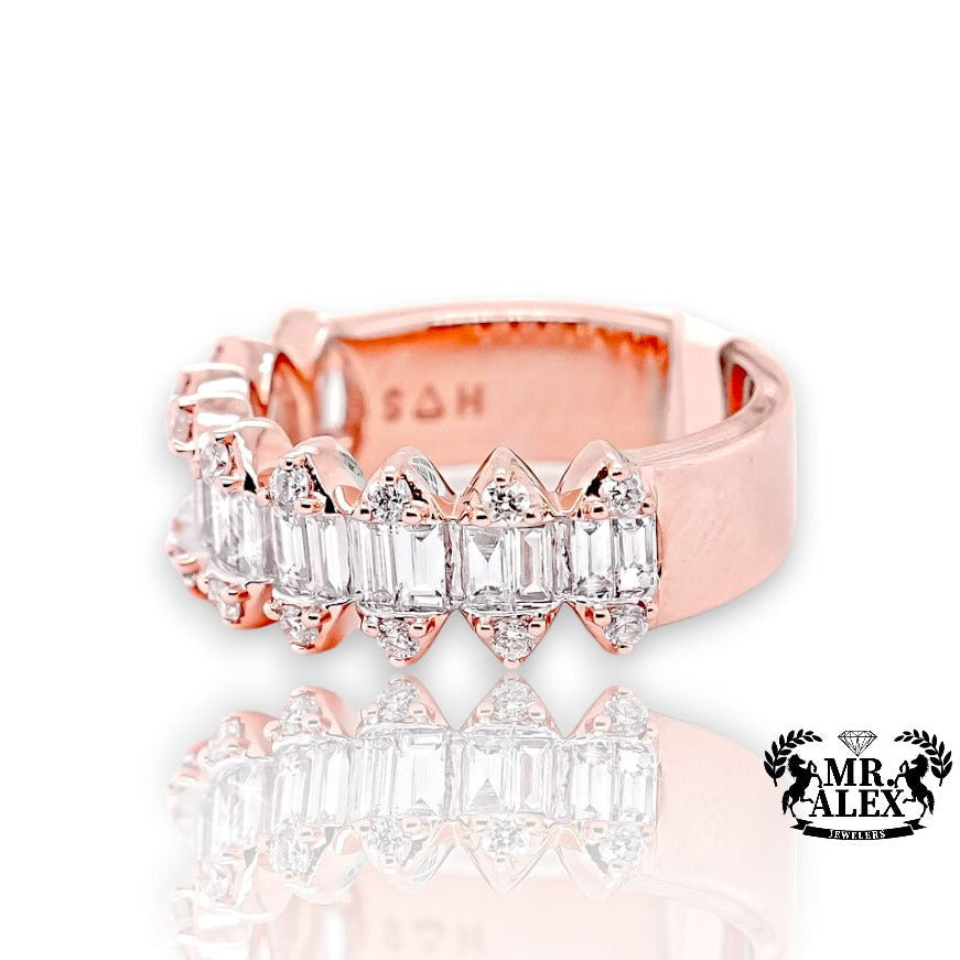14K Long Hexagon Shaped Diamond Ring 1.25ct - Mr. Alex Jewelry