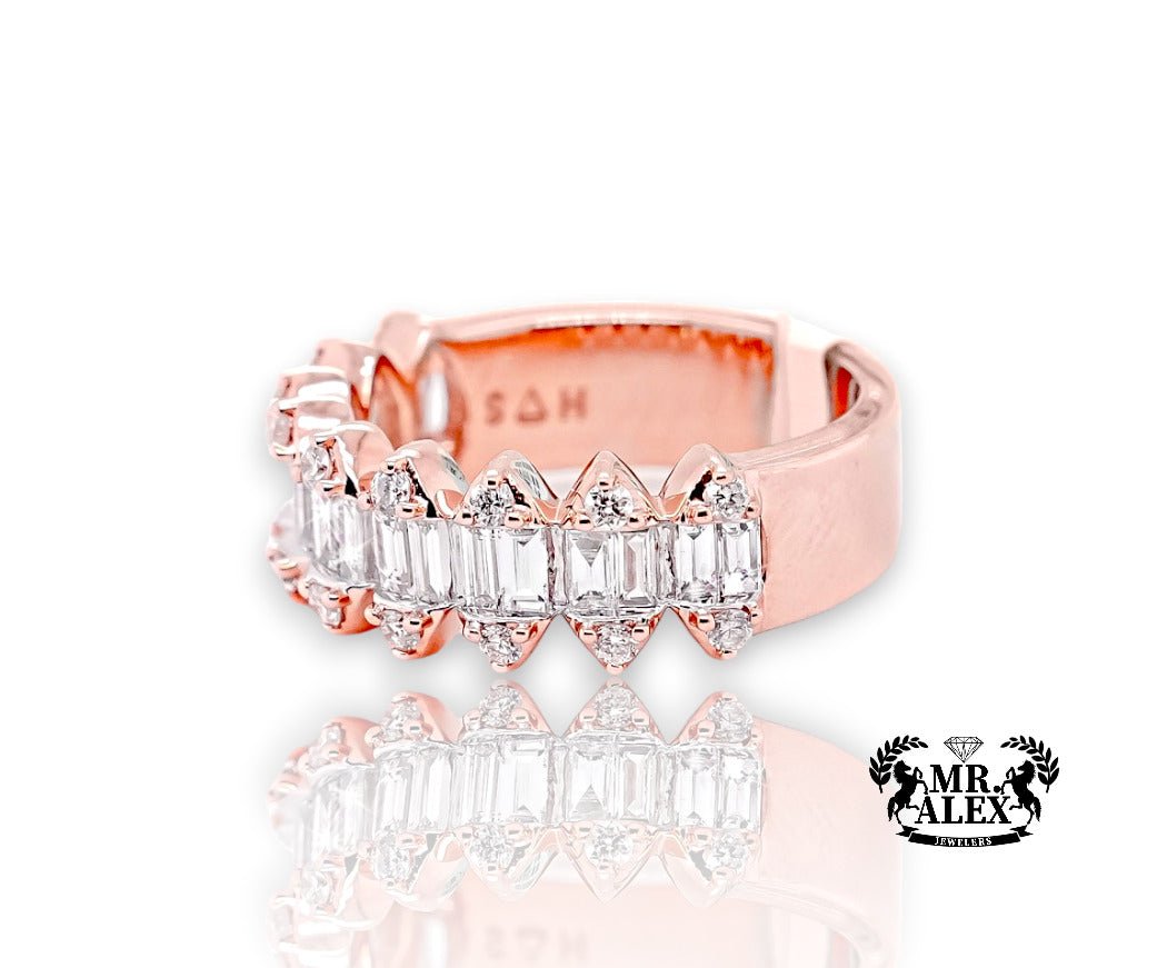 14K Long Hexagon Shaped Diamond Ring 1.25ct - Mr. Alex Jewelry