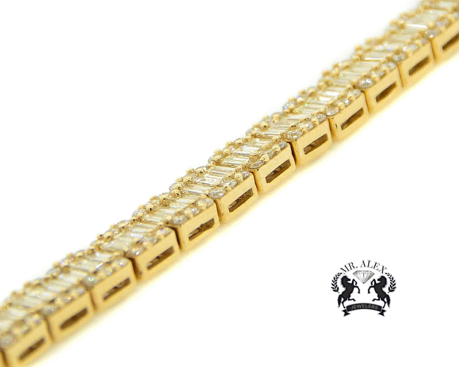 14k Luxury Diamond Bracelet 10.50ct Yellow Gold - Mr. Alex Jewelry