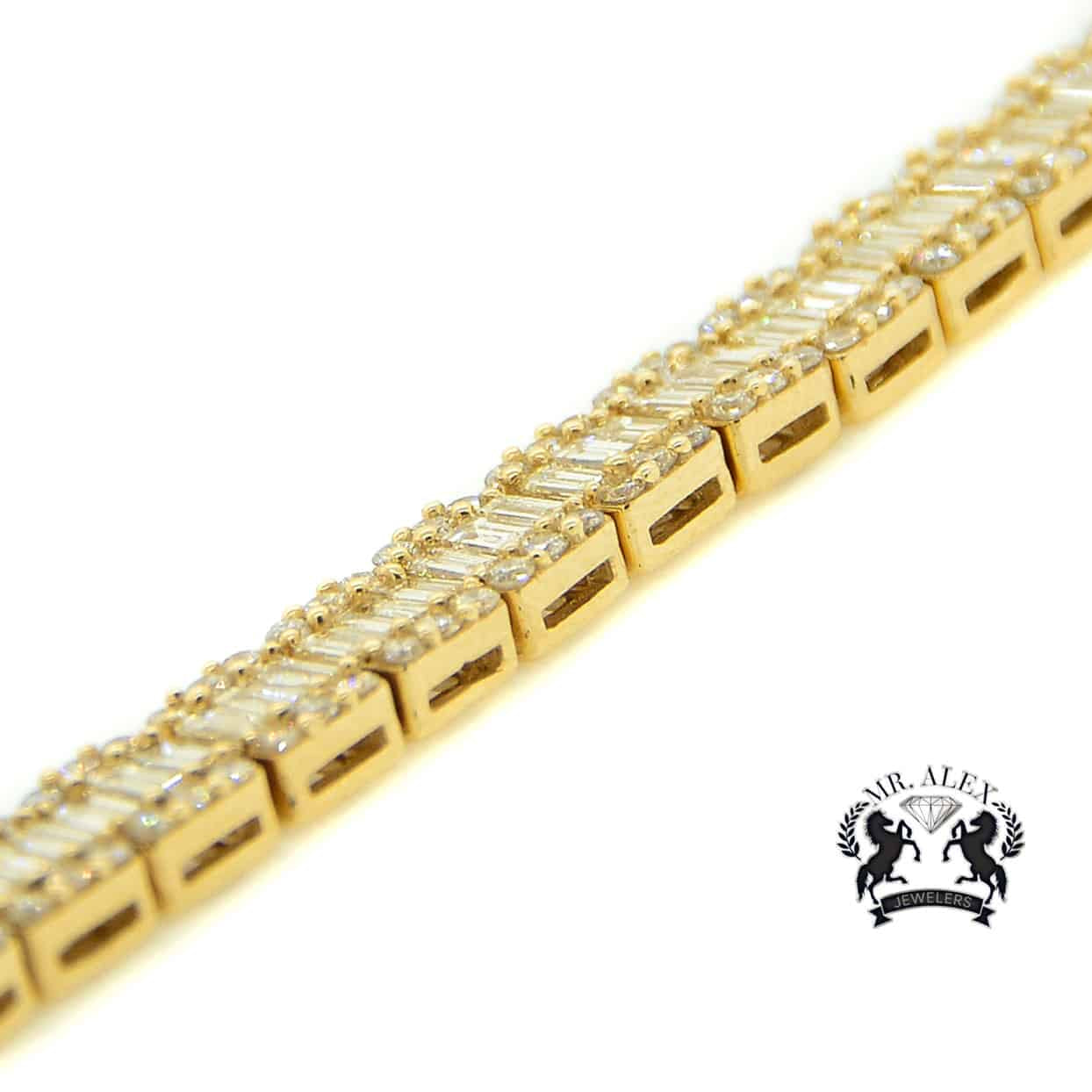 14k Luxury Diamond Bracelet 10.50ct Yellow Gold - Mr. Alex Jewelry
