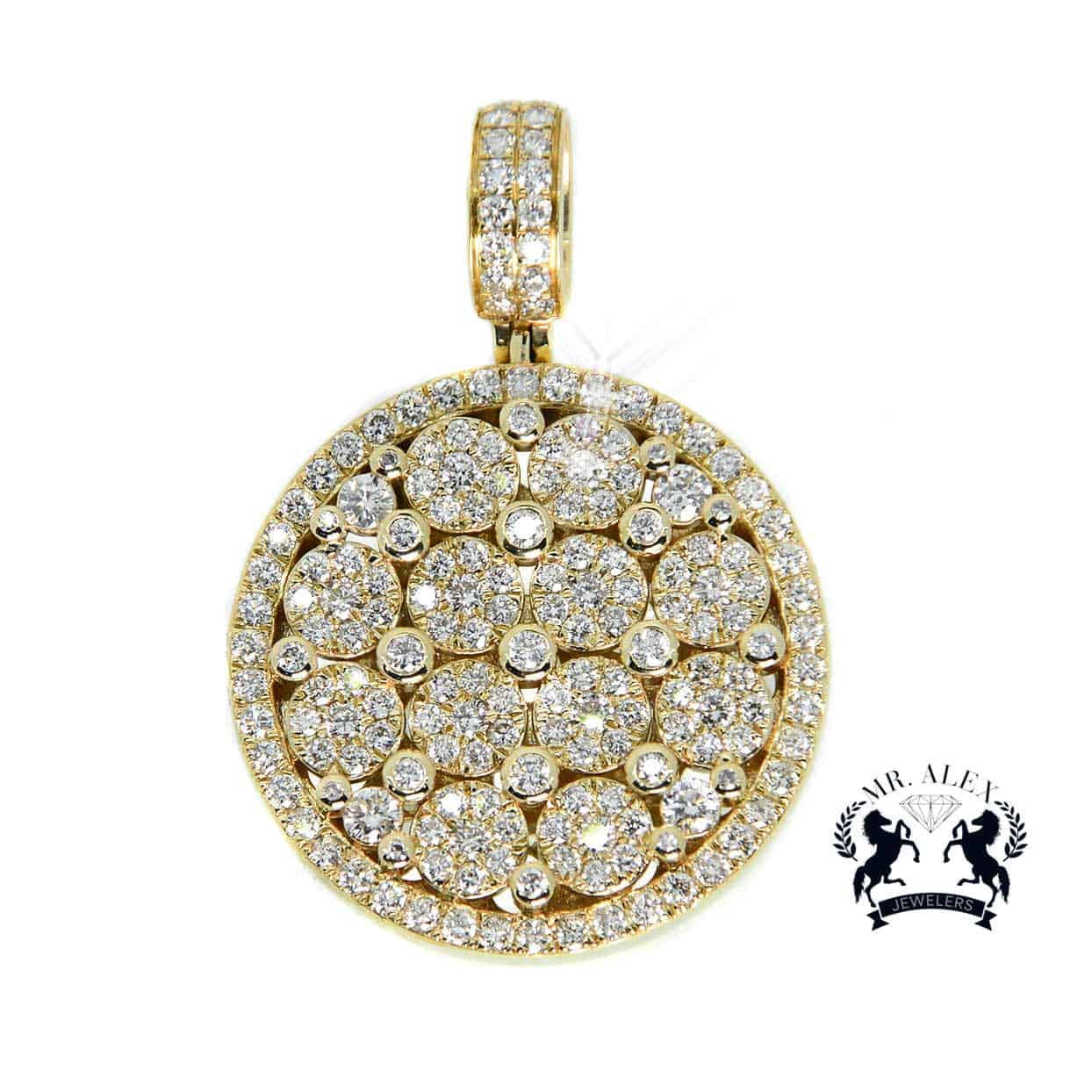 14k Luxury Diamond Pendant Medallion 4.00ct - Mr. Alex Jewelry