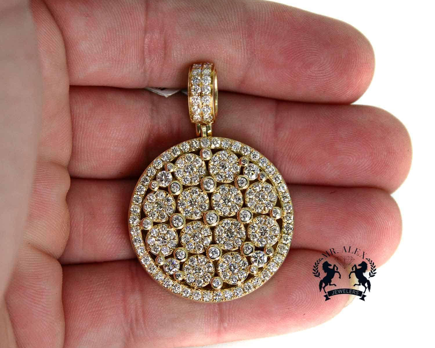 14k Luxury Diamond Pendant Medallion 4.00ct - Mr. Alex Jewelry