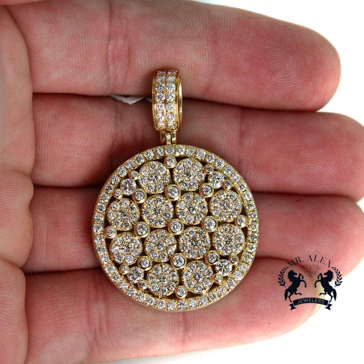 14k Luxury Diamond Pendant Medallion 4.00ct - Mr. Alex Jewelry