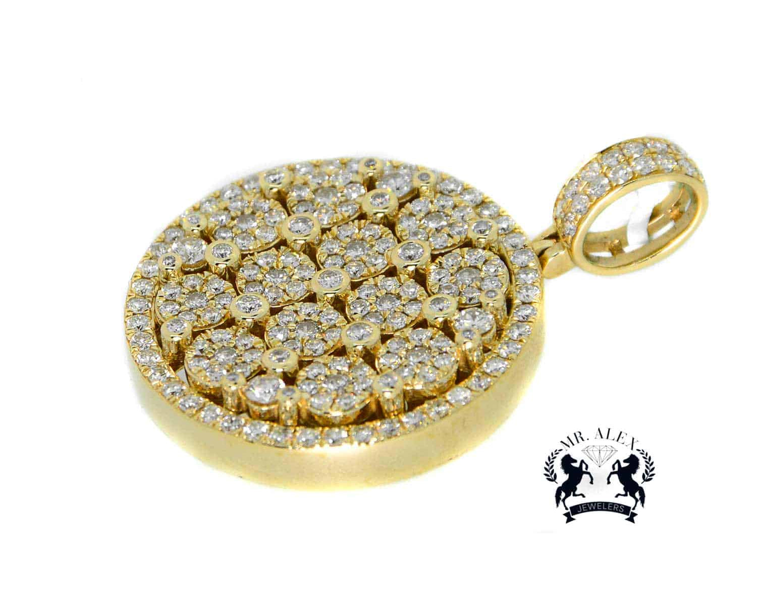 14k Luxury Diamond Pendant Medallion 4.00ct - Mr. Alex Jewelry
