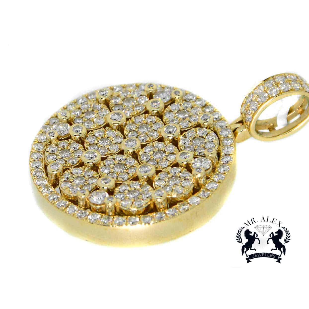 14k Luxury Diamond Pendant Medallion 4.00ct - Mr. Alex Jewelry