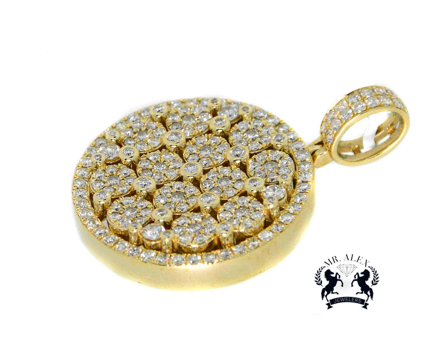14k Luxury Diamond Pendant Medallion 4.00ct - Mr. Alex Jewelry