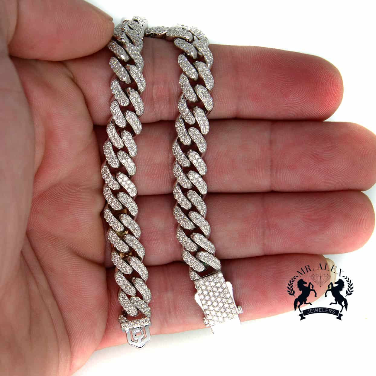 14k Luxury Miami Cuban Diamond Bracelet 4.00ct - Mr. Alex Jewelry