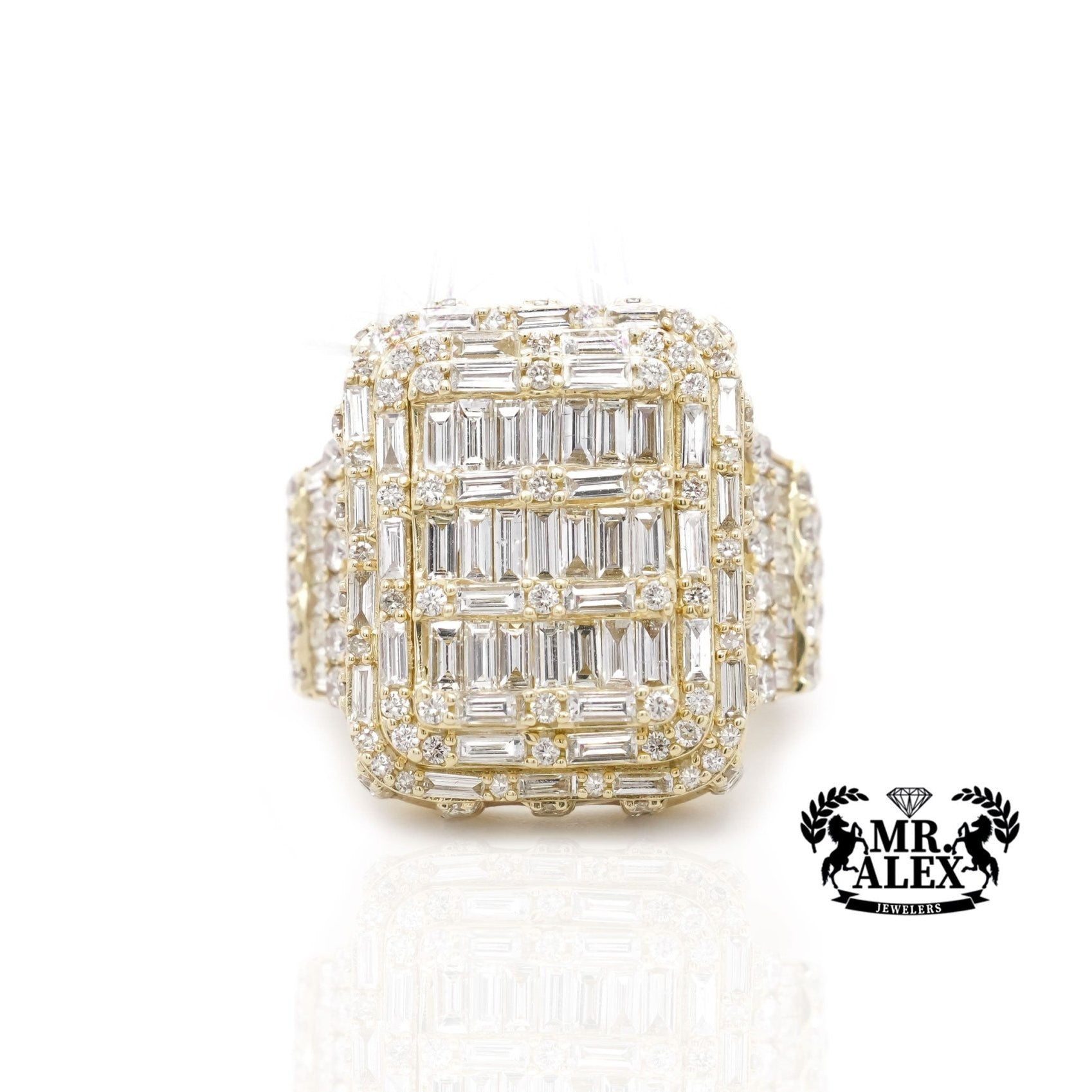 14K Majestic Square Diamond Ring 7.57ct - Mr. Alex Jewelry