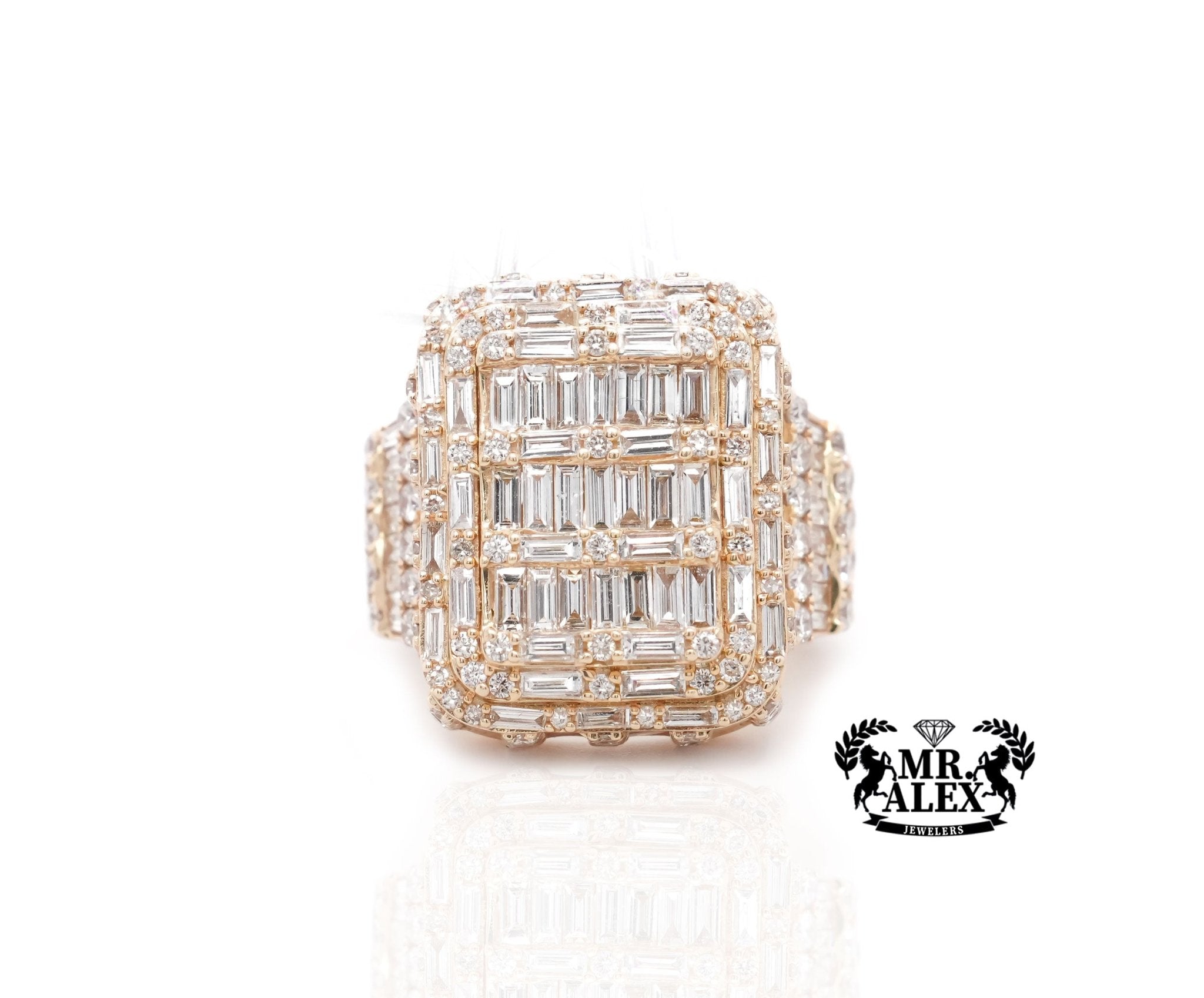 14K Majestic Square Diamond Ring 7.57ct - Mr. Alex Jewelry