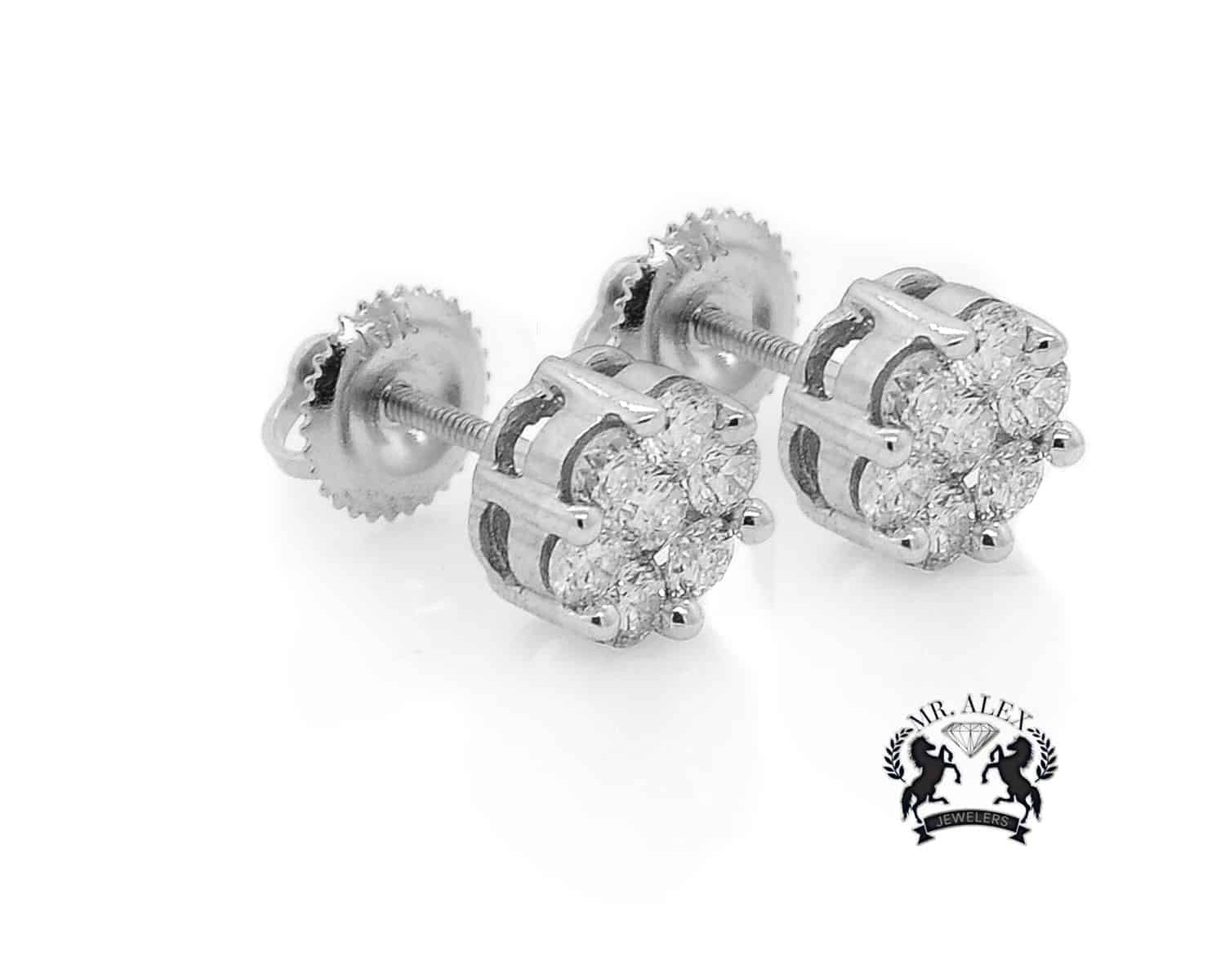 14K Princess Cut Quad Diamond Earrings - Mr. Alex Jewelry