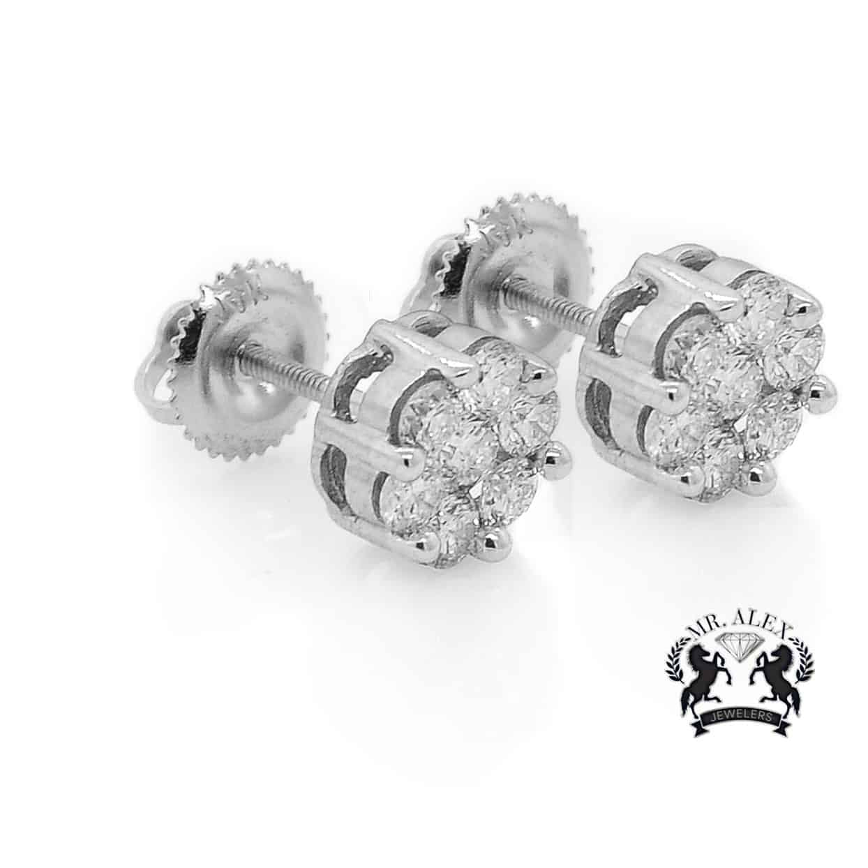 14K Princess Cut Quad Diamond Earrings - Mr. Alex Jewelry