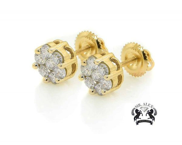 14K Princess Cut Quad Diamond Earrings - Mr. Alex Jewelry