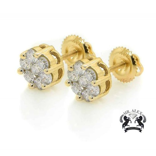 14K Princess Cut Quad Diamond Earrings - Mr. Alex Jewelry
