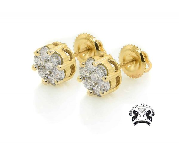 14K Princess Cut Quad Diamond Earrings - Mr. Alex Jewelry