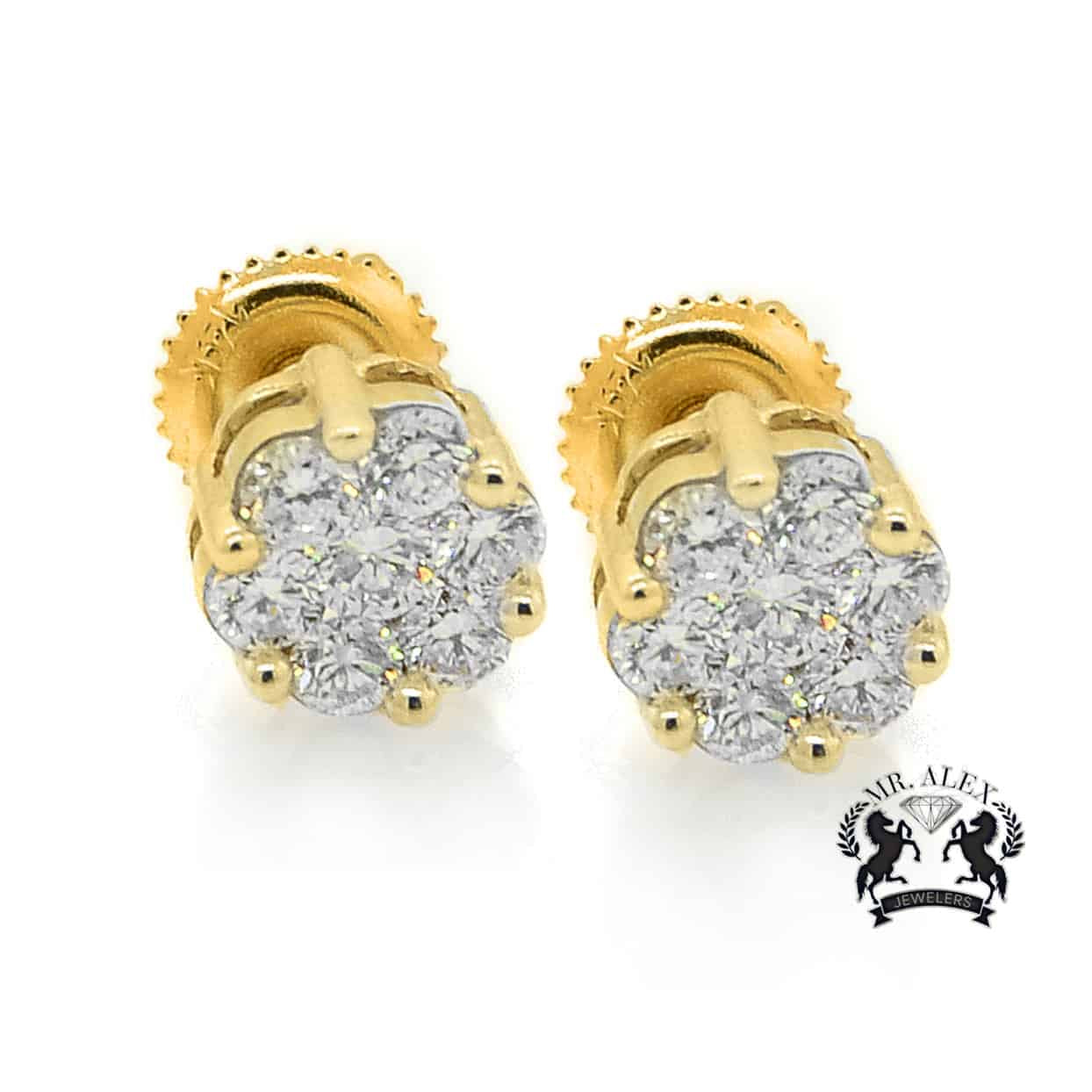 14K Princess Cut Quad Diamond Earrings - Mr. Alex Jewelry
