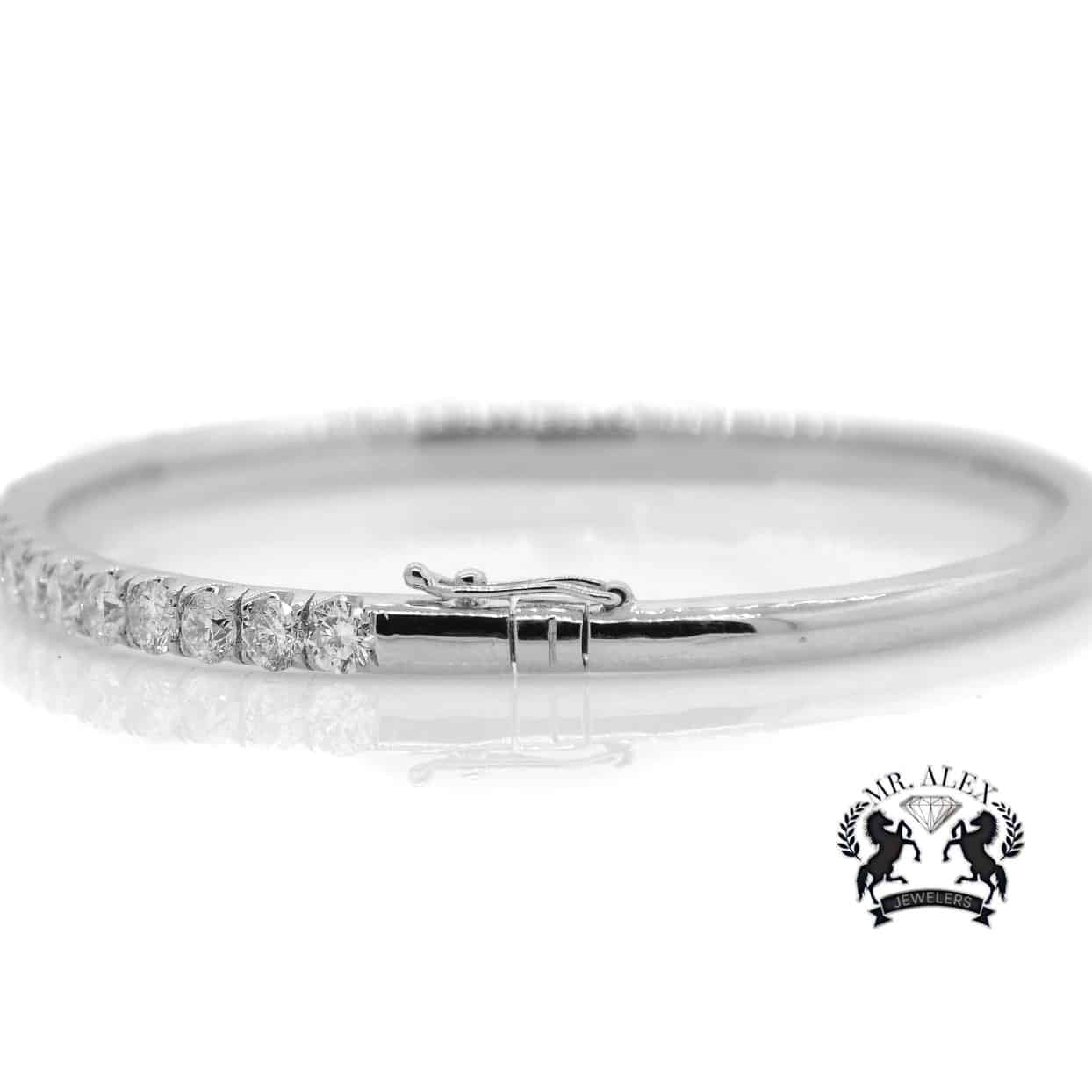14K Prong Diamond Bracelet Bangle 3.15ct - Mr. Alex Jewelry