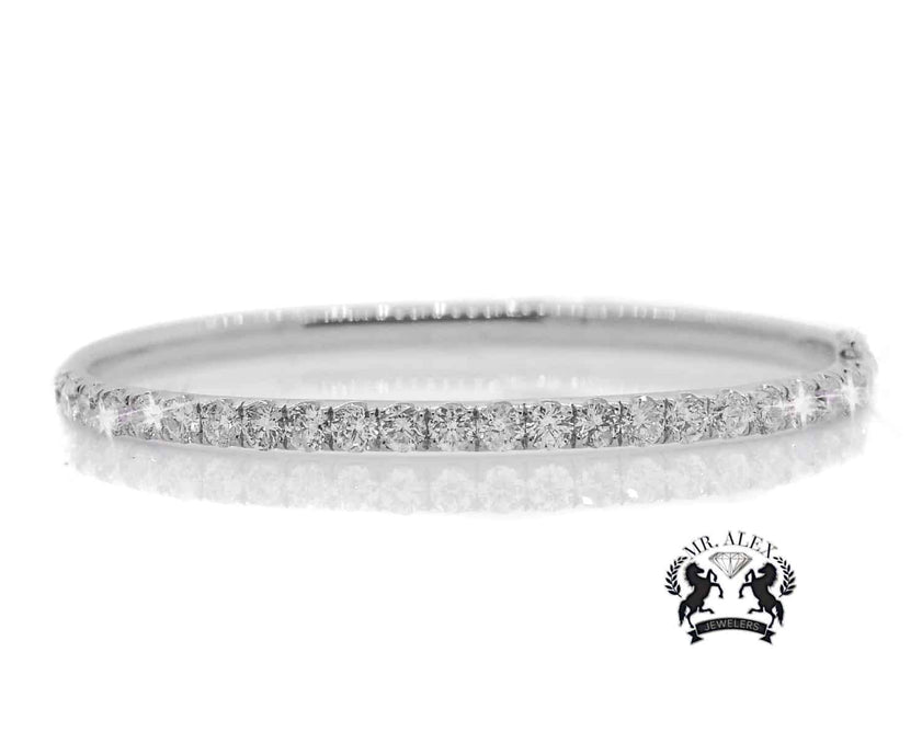 14K Prong Diamond Bracelet Bangle 3.15ct - Mr. Alex Jewelry