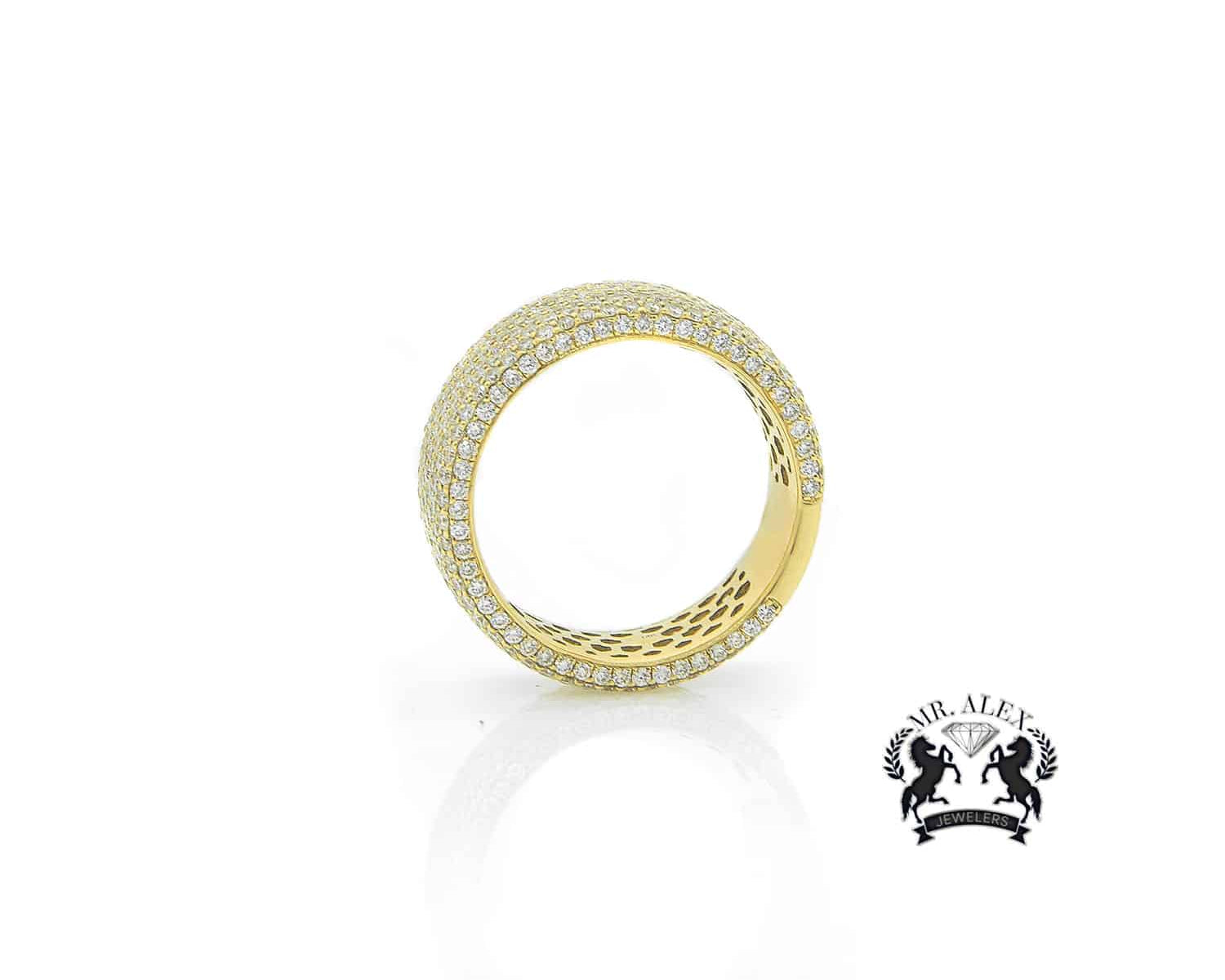 14K Seven Row Diamond Ring 4.39ct - Mr. Alex Jewelry