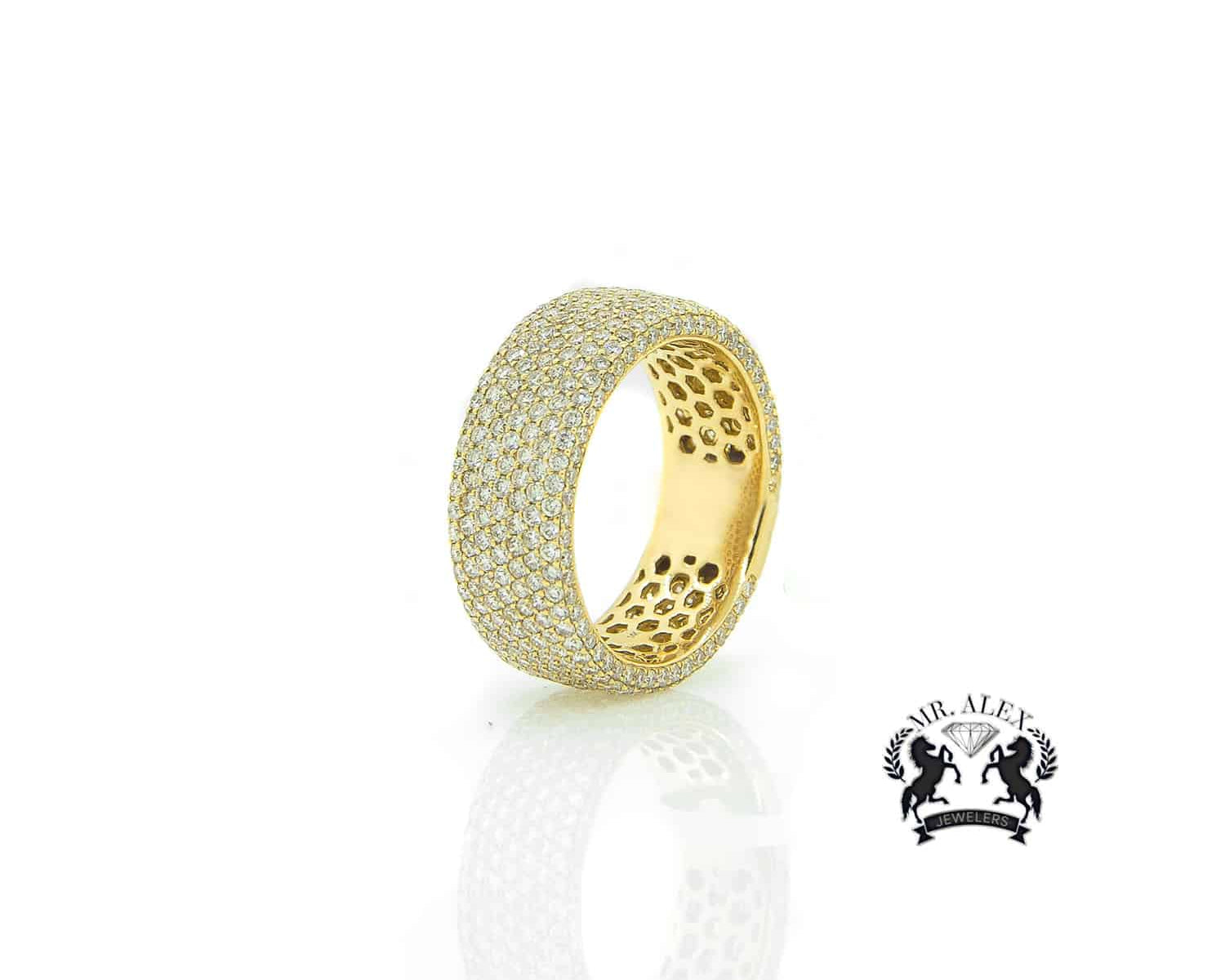 14K Seven Row Diamond Ring 4.39ct - Mr. Alex Jewelry