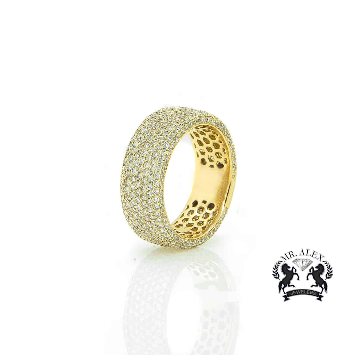 14K Seven Row Diamond Ring 4.39ct - Mr. Alex Jewelry