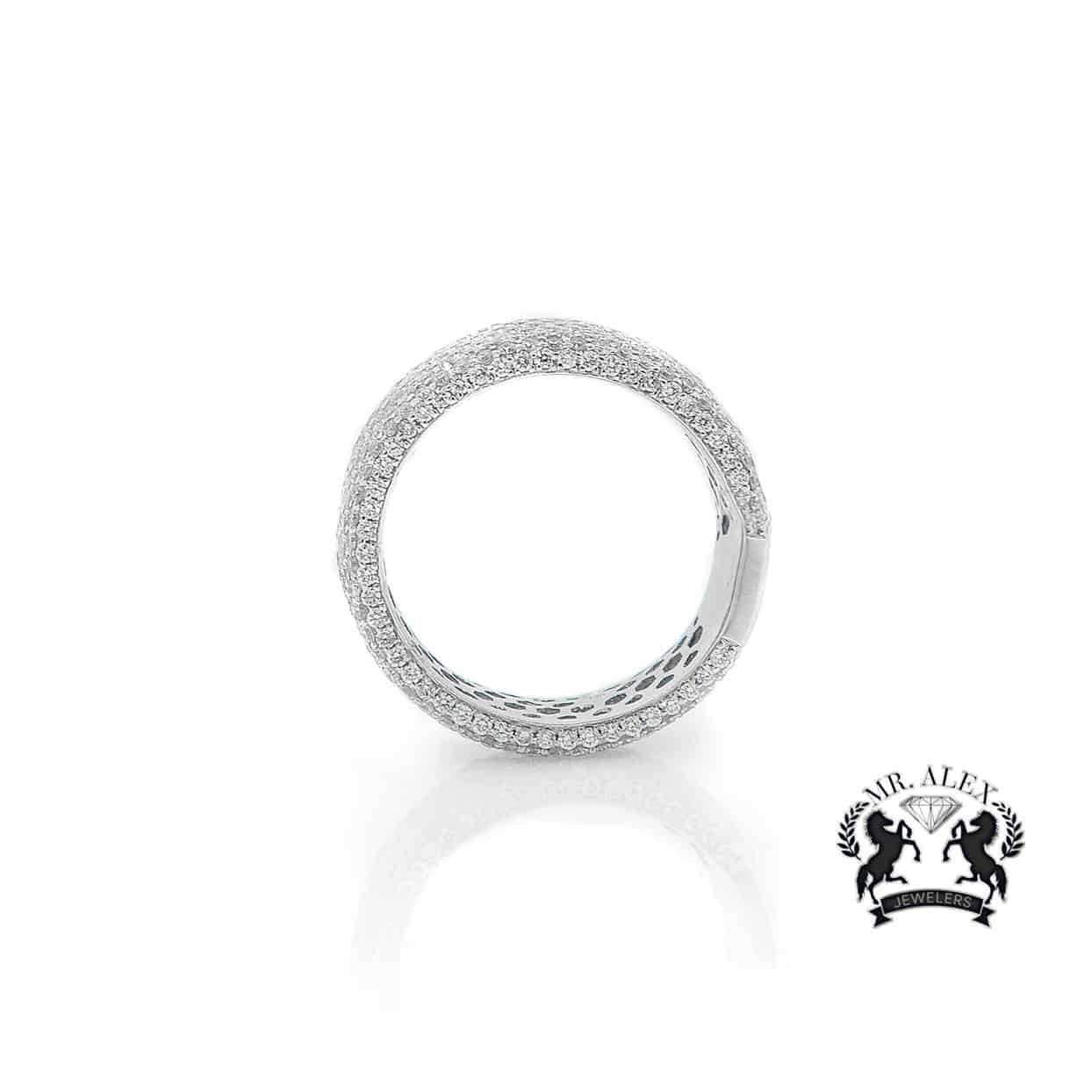 14K Seven Row Diamond Ring 4.39ct - Mr. Alex Jewelry