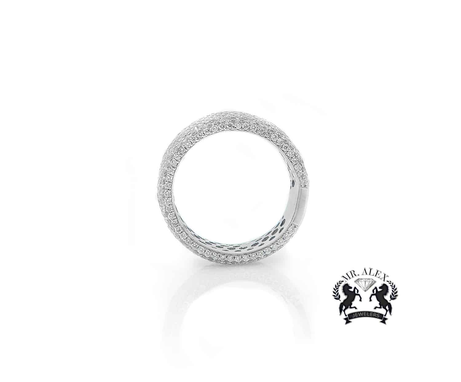 14K Seven Row Diamond Ring 4.39ct - Mr. Alex Jewelry