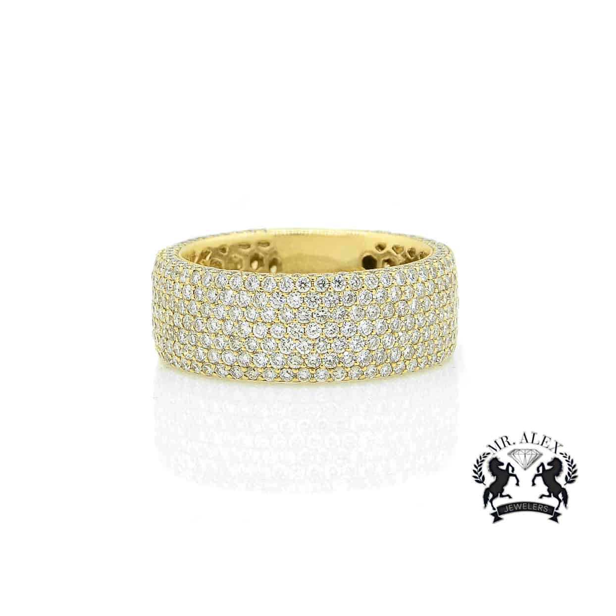 14K Seven Row Diamond Ring 4.39ct - Mr. Alex Jewelry