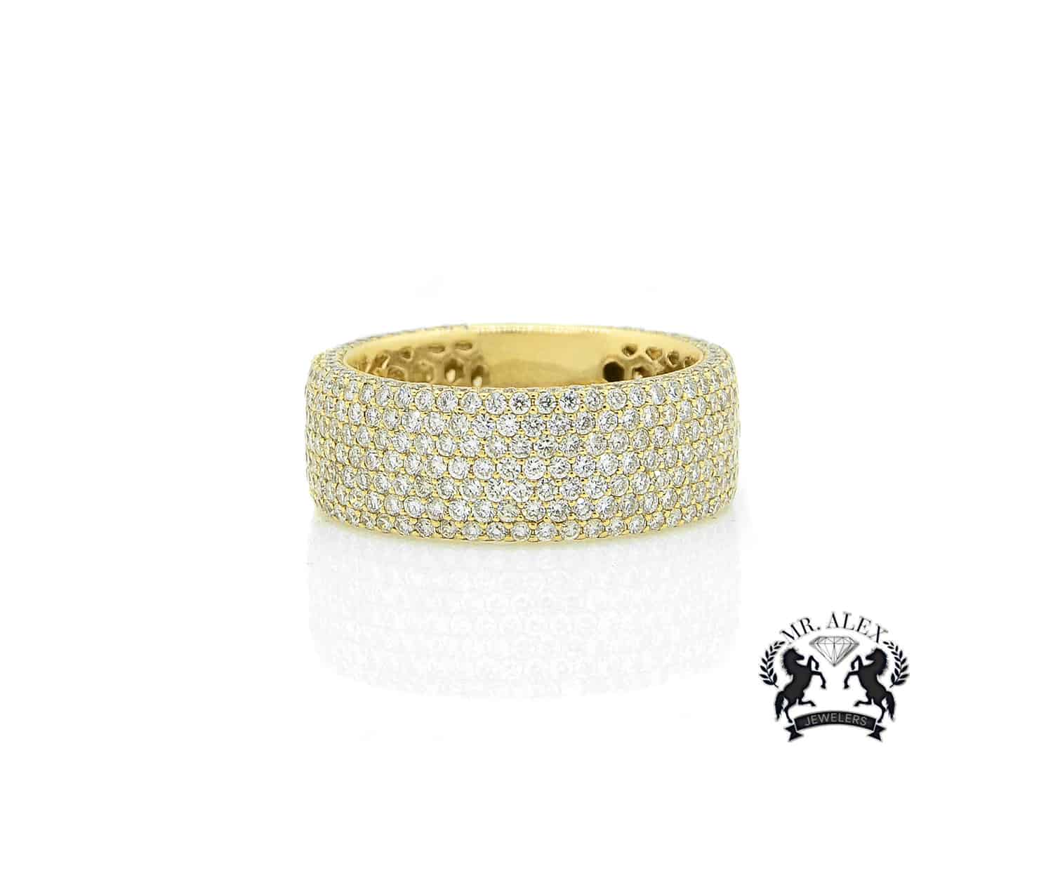 14K Seven Row Diamond Ring 4.39ct - Mr. Alex Jewelry