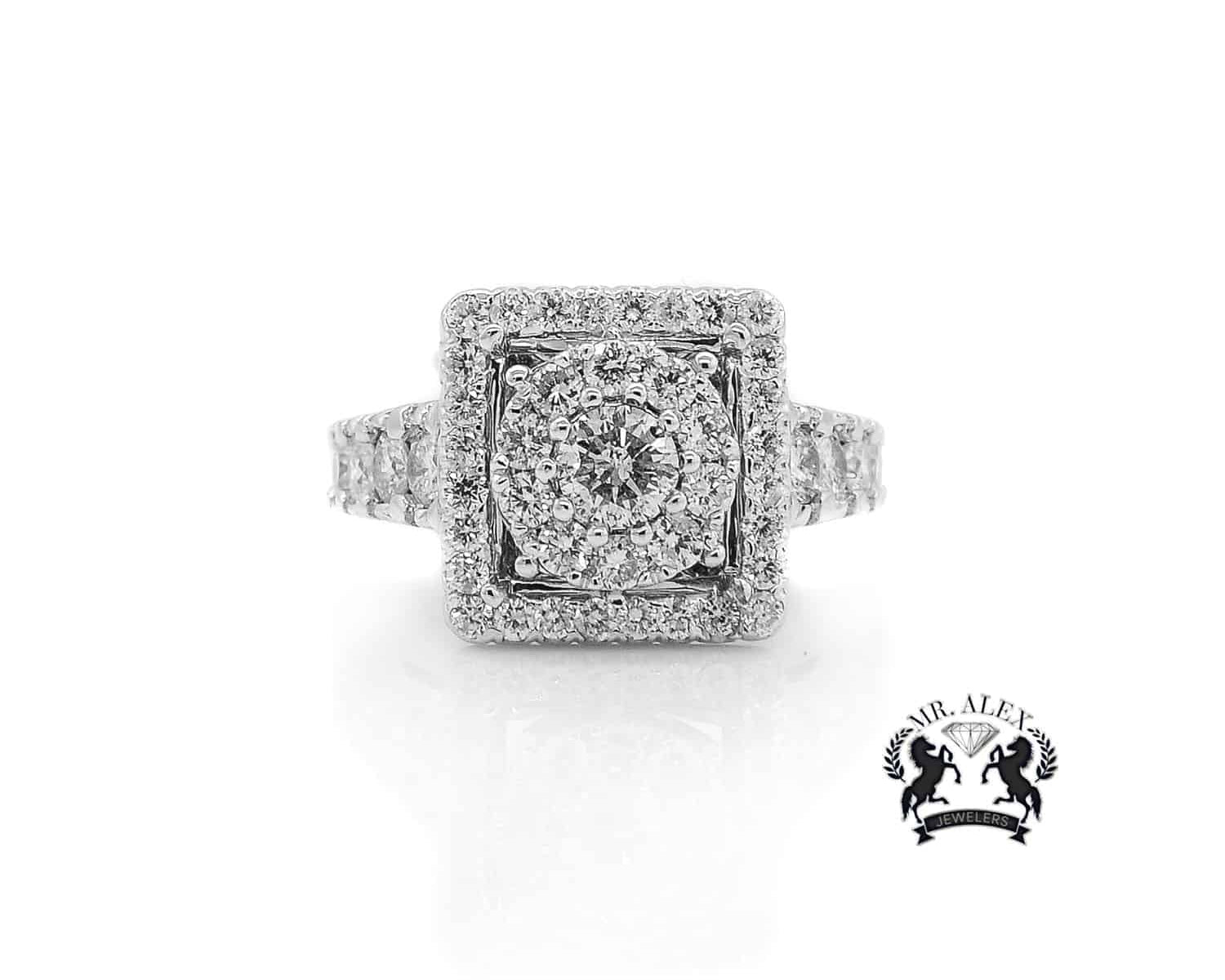 14K Single Square Diamond Ring 2.64ct - Mr. Alex Jewelry