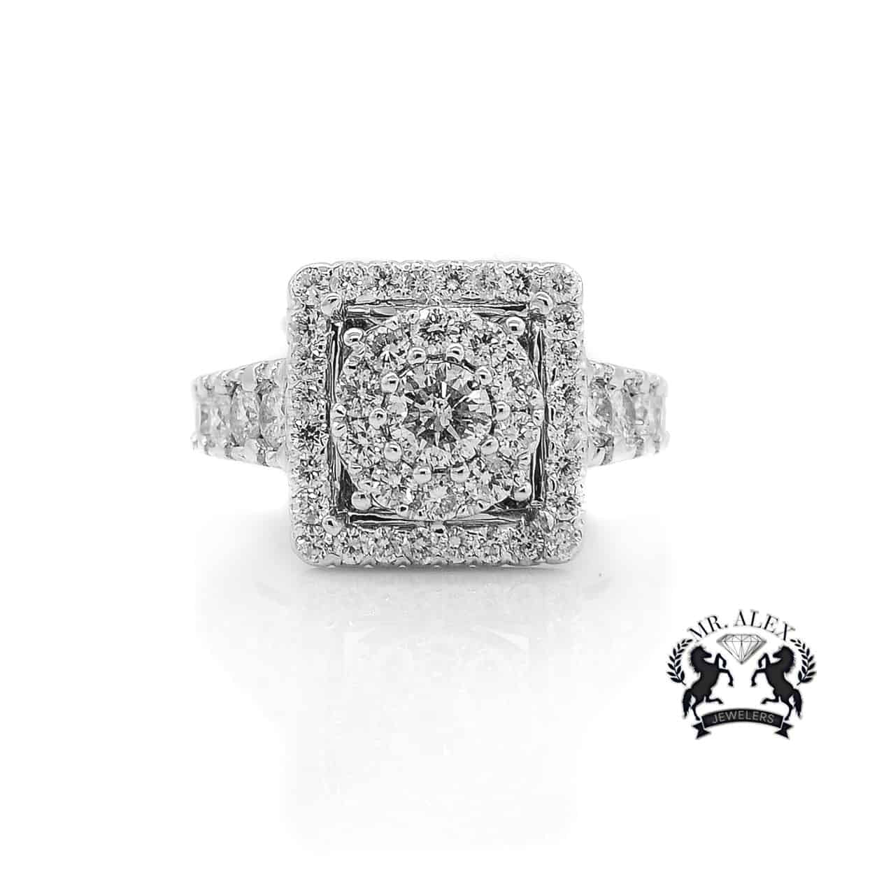 14K Single Square Diamond Ring 2.64ct - Mr. Alex Jewelry