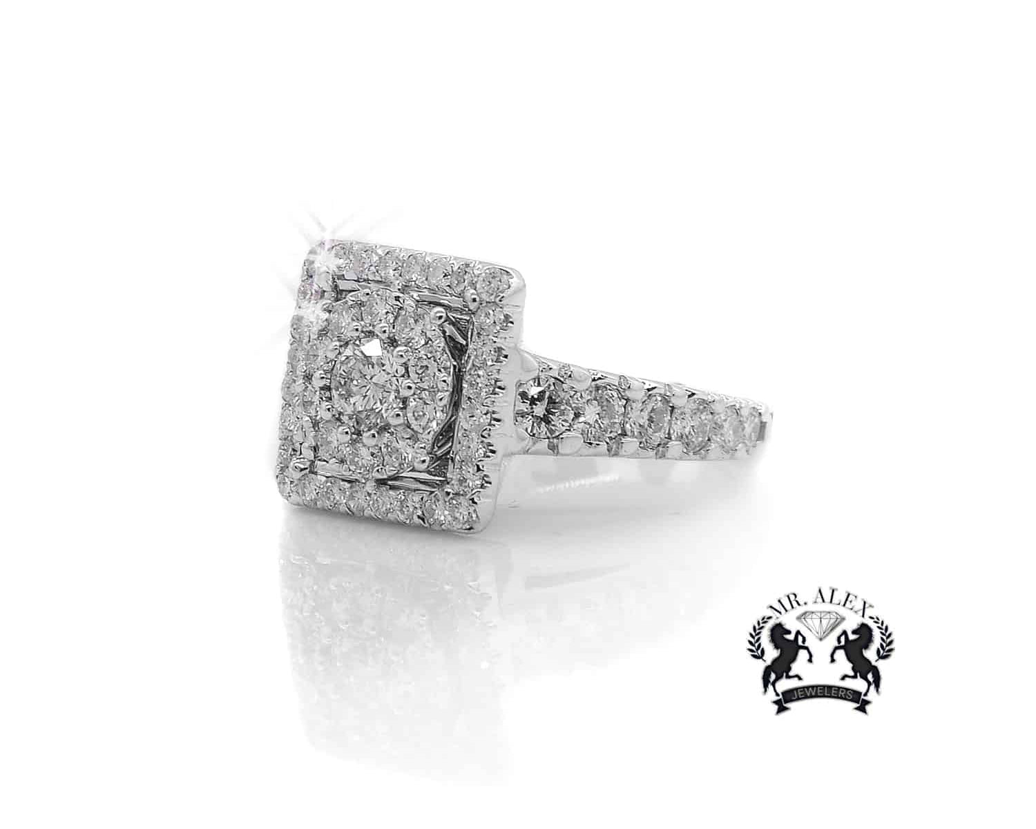 14K Single Square Diamond Ring 2.64ct - Mr. Alex Jewelry
