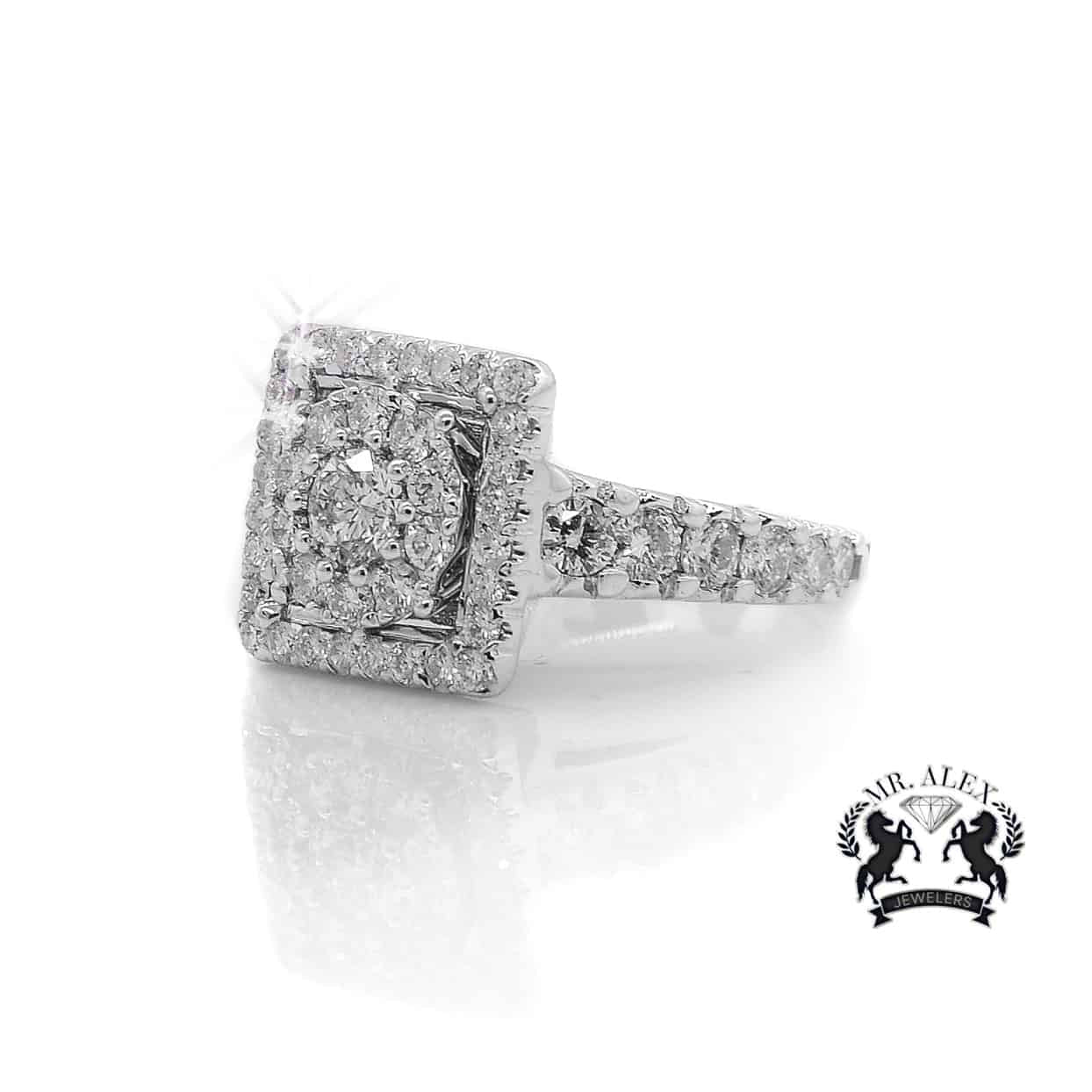 14K Single Square Diamond Ring 2.64ct - Mr. Alex Jewelry