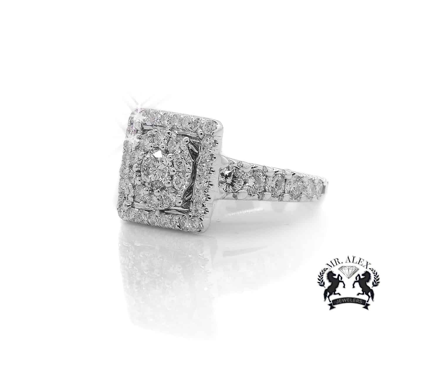 14K Single Square Diamond Ring 2.64ct - Mr. Alex Jewelry
