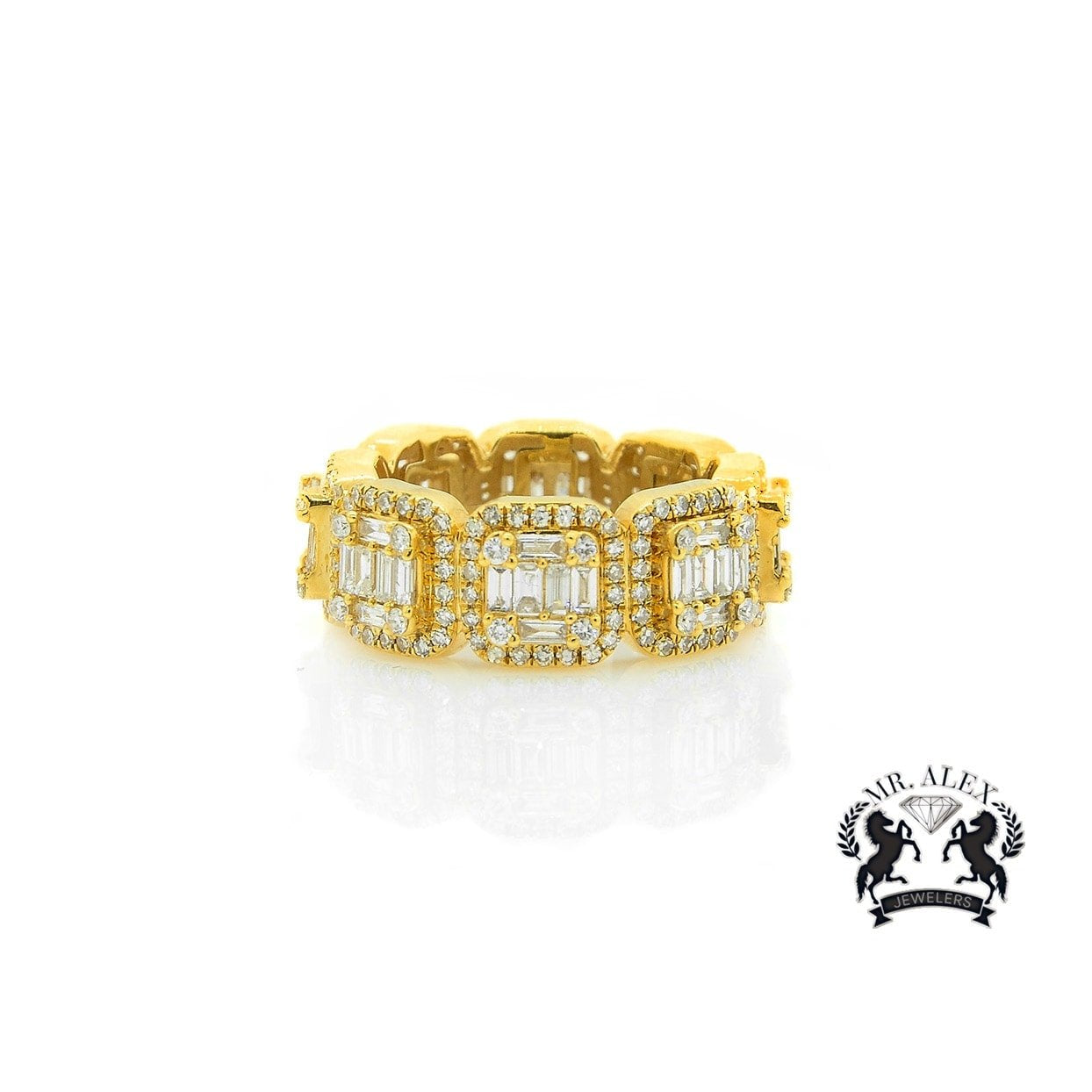 14K Small Square Diamond Ring 3.75ct - Mr. Alex Jewelry