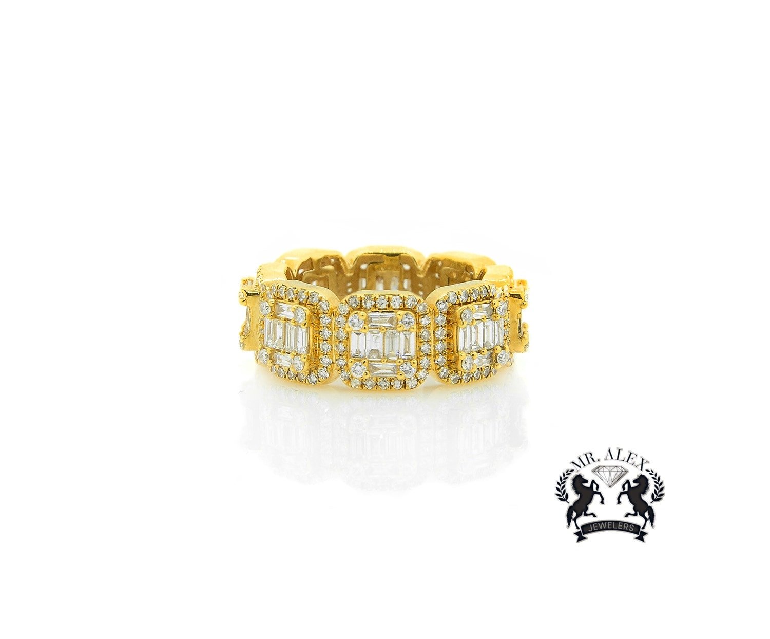 14K Small Square Diamond Ring 3.75ct - Mr. Alex Jewelry