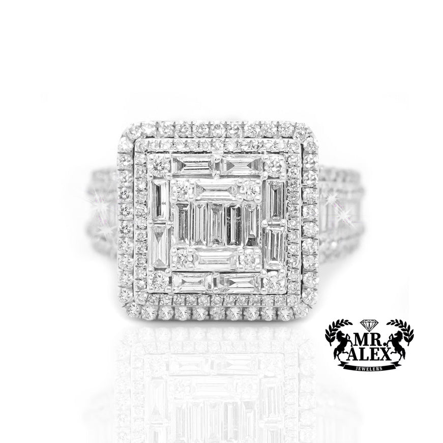14k Sovereign Stone Band Diamond Ring 4.70ct - Mr. Alex Jewelry