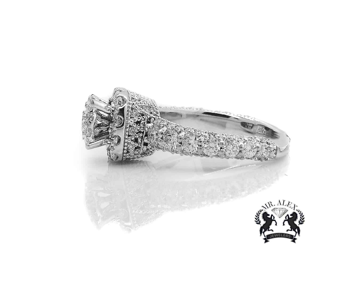 14K Square Cluster Diamond Ring 1.75ct - Mr. Alex Jewelry