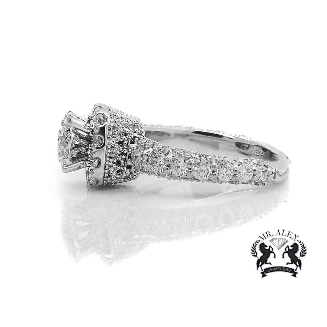 14K Square Cluster Diamond Ring 1.75ct - Mr. Alex Jewelry