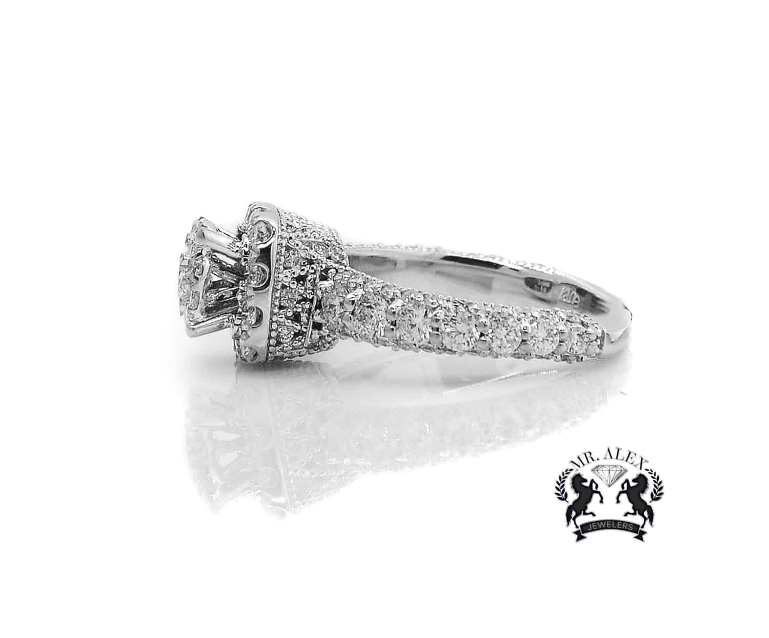 14K Square Cluster Diamond Ring 1.75ct - Mr. Alex Jewelry