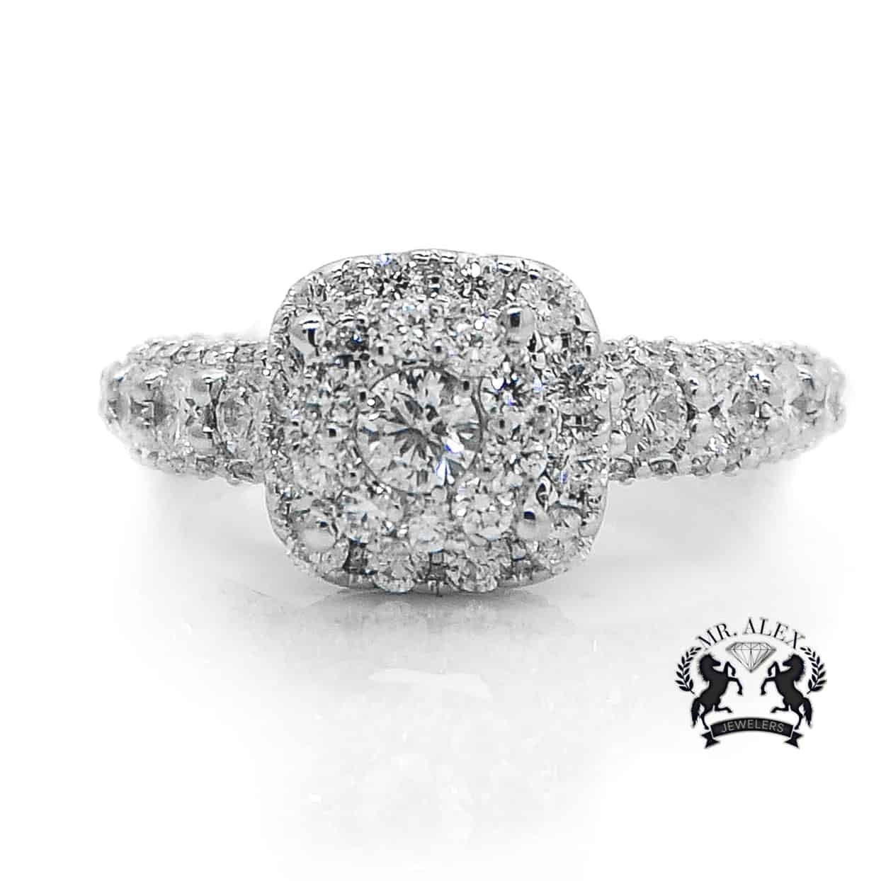 14K Square Cluster Diamond Ring 1.75ct - Mr. Alex Jewelry