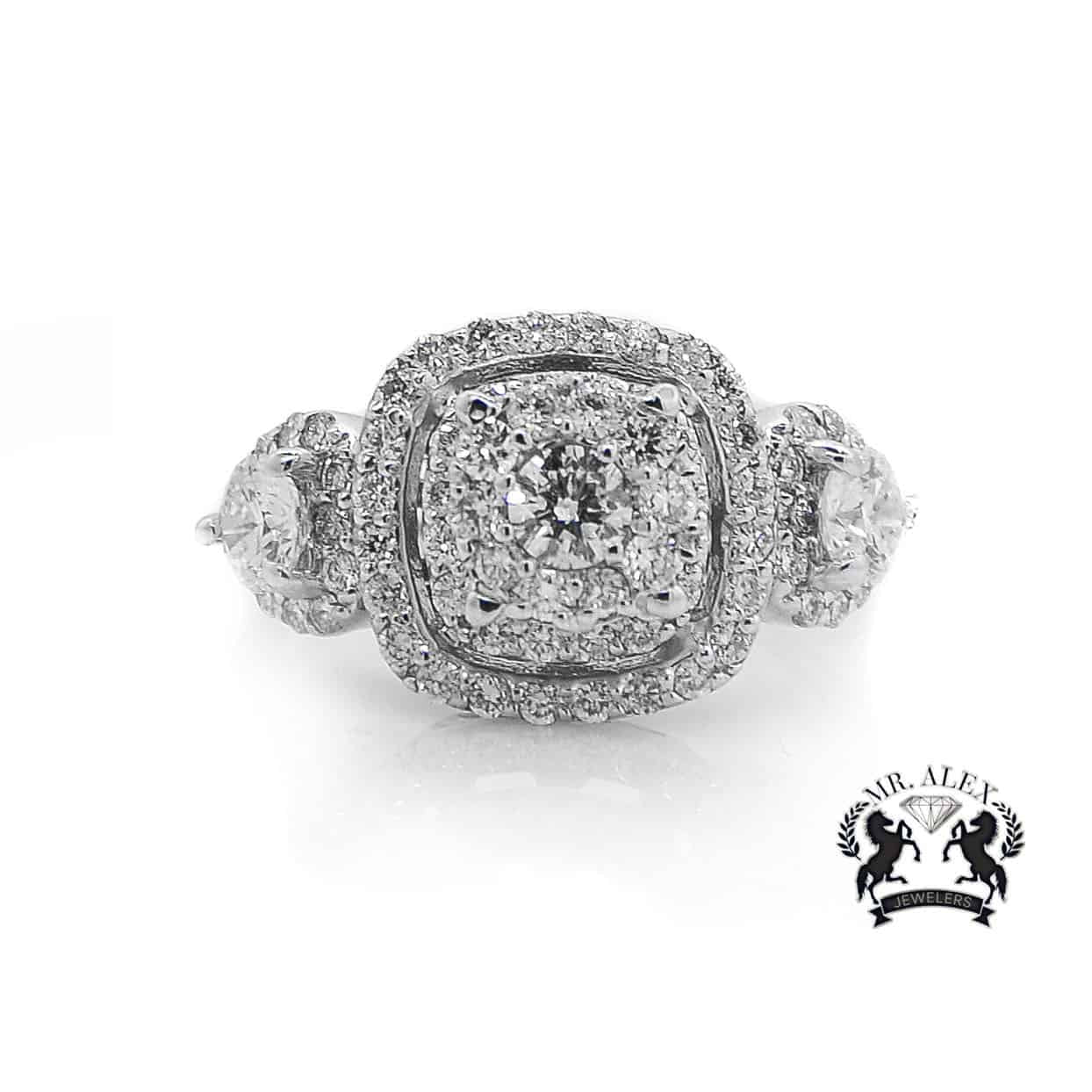 14K Square Cluster Diamond Ring 1.94ct - Mr. Alex Jewelry
