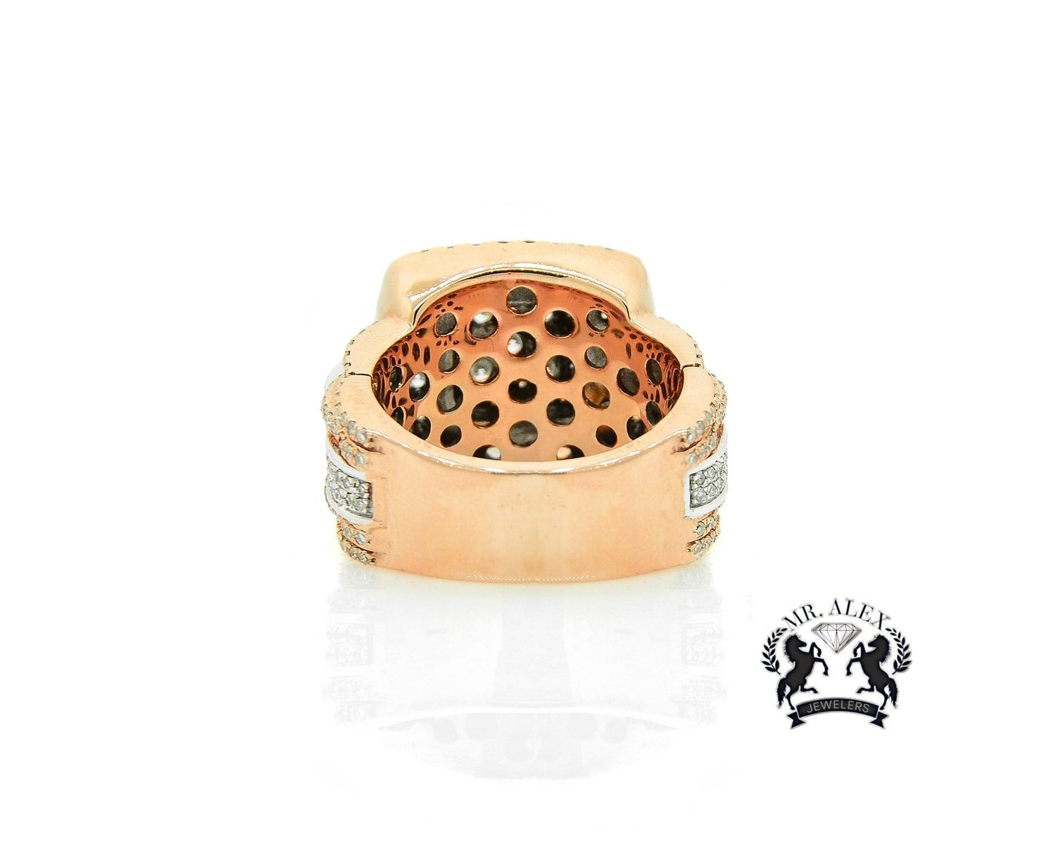 14K Square Diamond Ring 3.15ct - Mr. Alex Jewelry