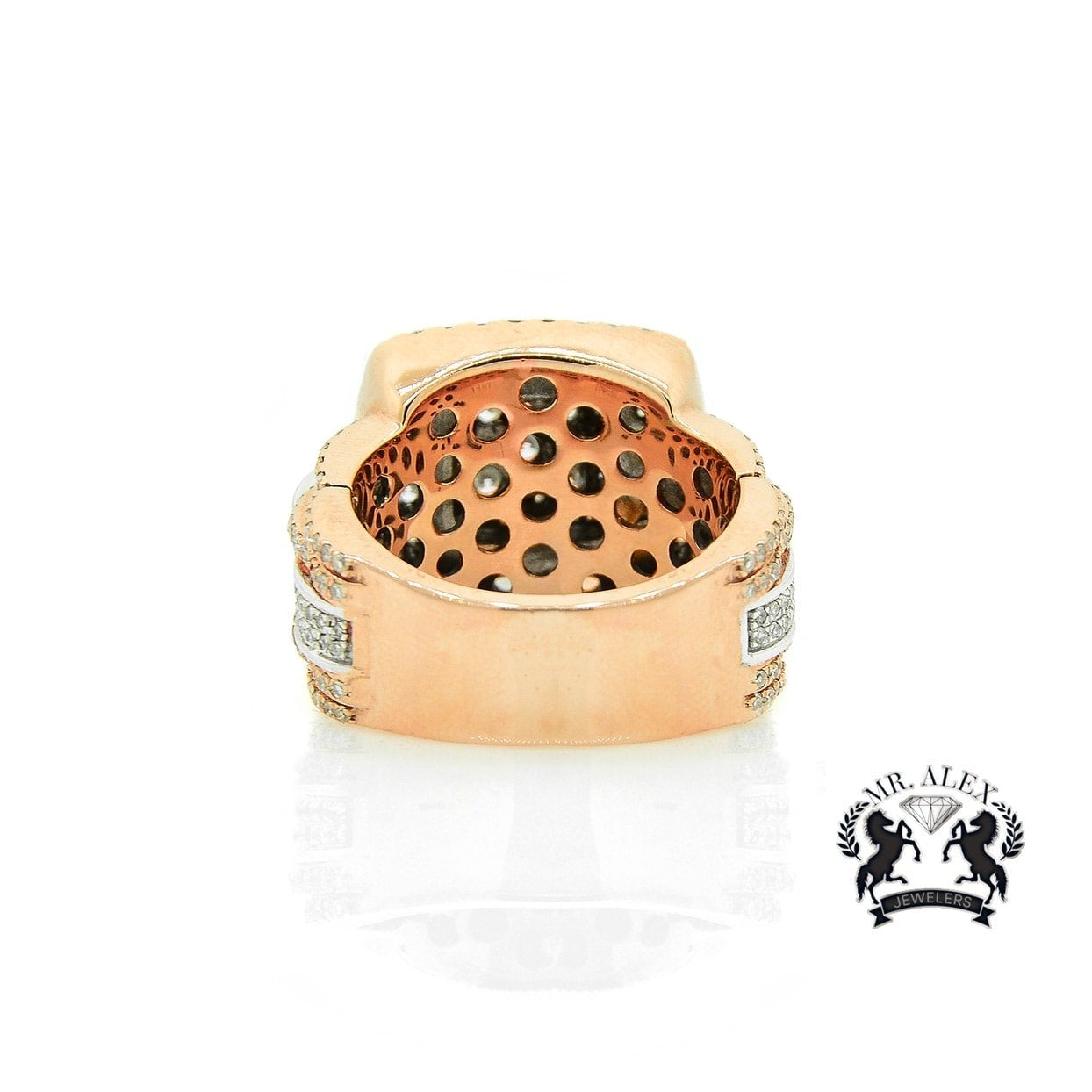14K Square Diamond Ring 3.15ct - Mr. Alex Jewelry