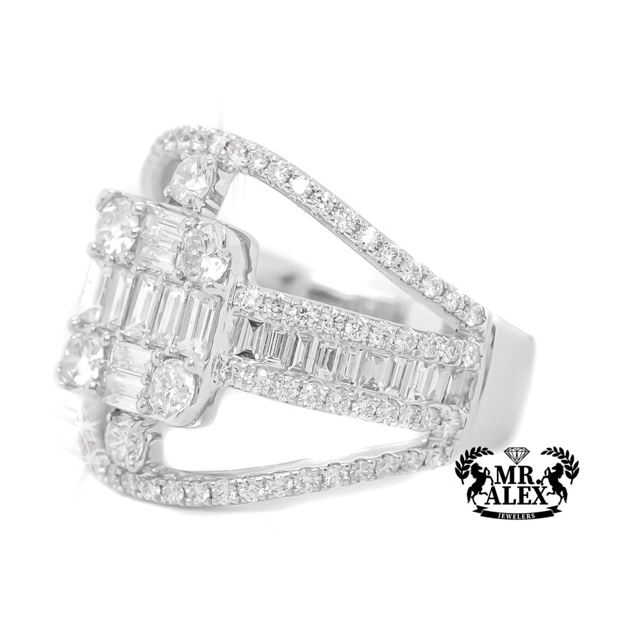 14k Square Elegance Baguette Diamond Ring 2.14ct - Mr. Alex Jewelry