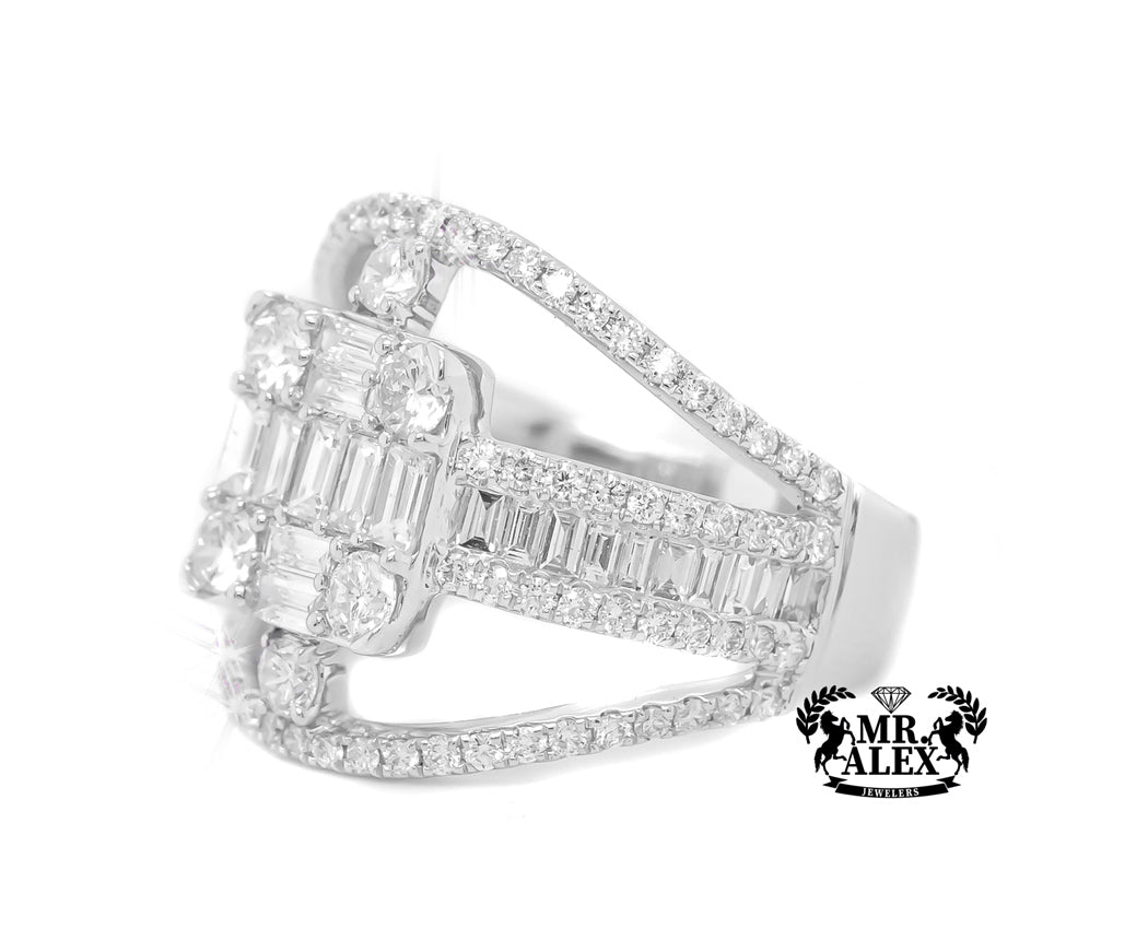 14k Square Elegance Baguette Diamond Ring 2.14ct - Mr. Alex Jewelry